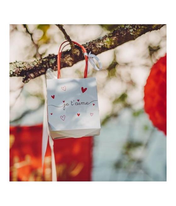 6 Sacs Cadeaux Je T'aime Blanc