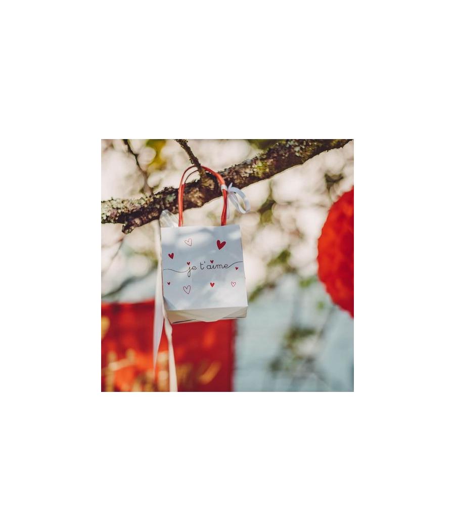 6 Sacs Cadeaux Je T'aime Blanc