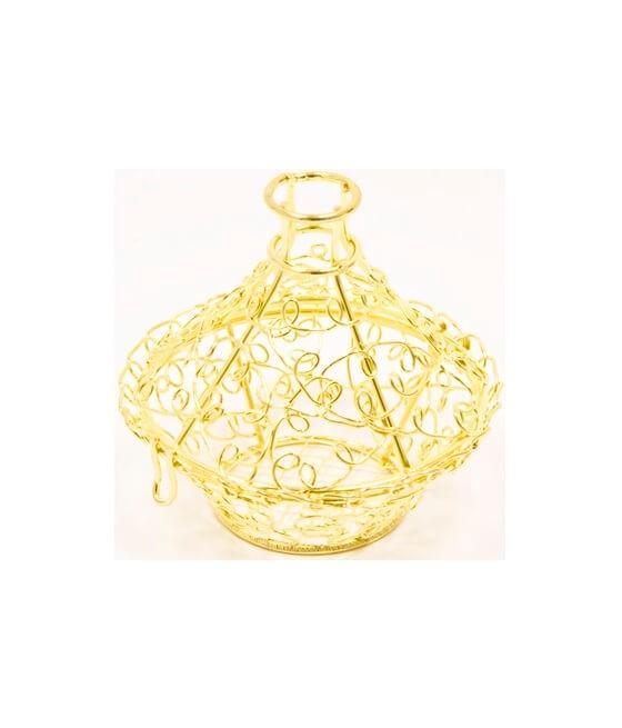 Boite tajine en metal doree 