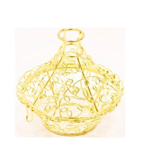 Boite tajine en metal doree 