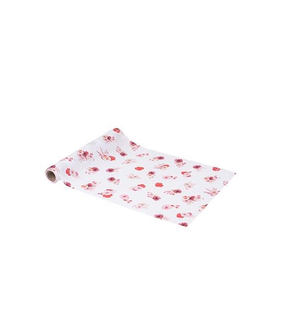 Chemin de Table Floral Tissu Blush et Rose