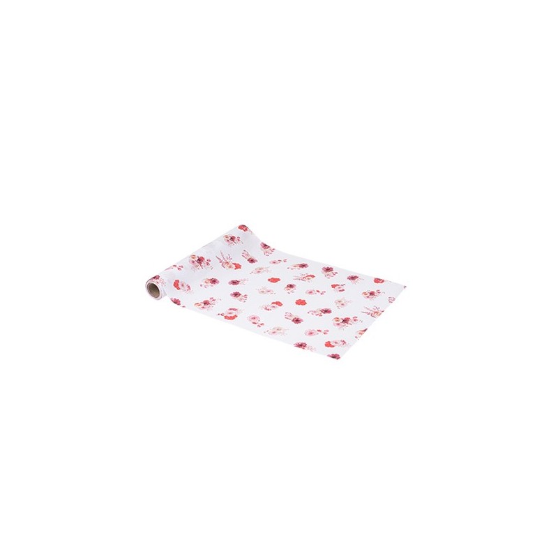 Chemin de Table Floral Tissu Blush et Rose