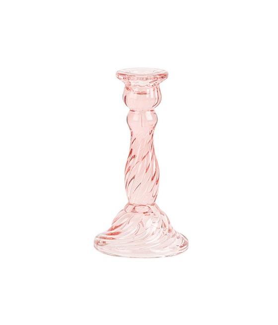Bougeoir Astrid Verre Rose