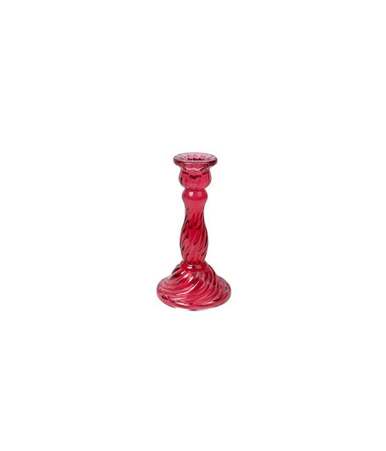 Bougeoir Astrid Verre Framboise
