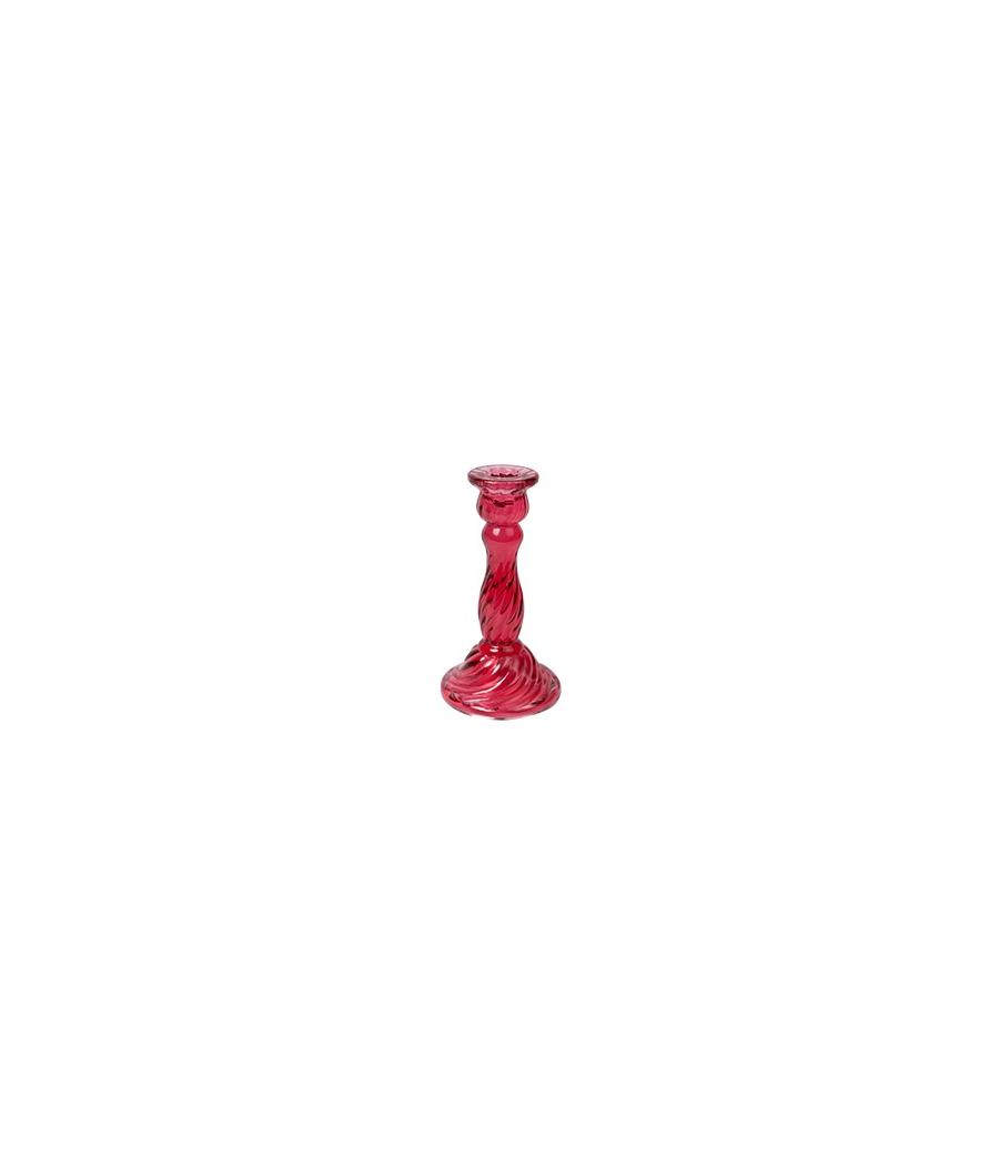 Bougeoir Astrid Verre Framboise