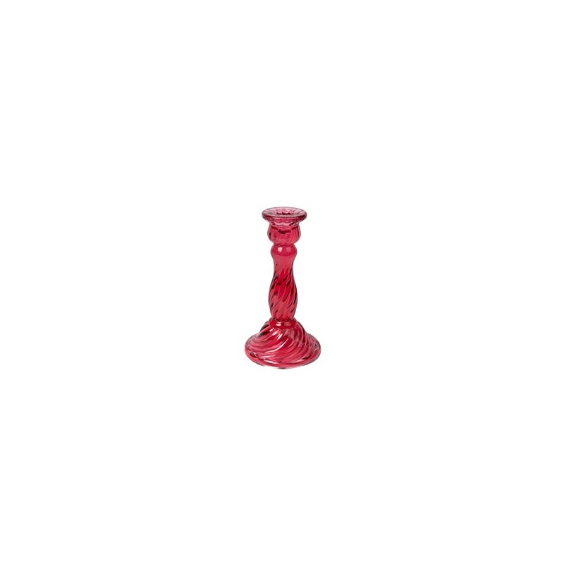 Bougeoir Astrid Verre Framboise