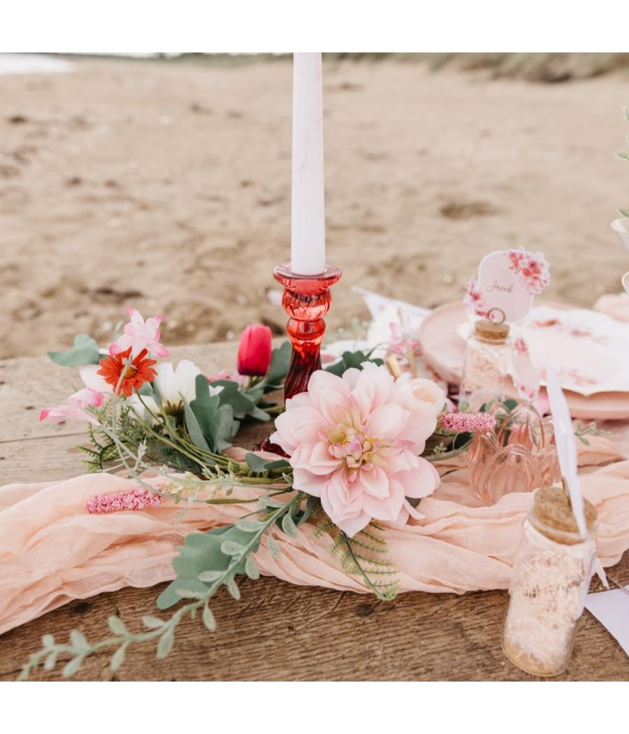 Bougeoir Astrid Verre Framboise