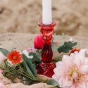 Bougeoir Astrid Verre Framboise