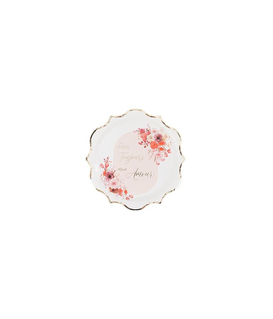8 Assiettes "Pour Toujours Mon Amour"