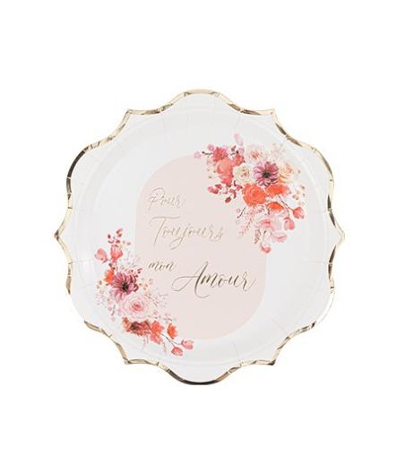 8 Assiettes "Pour Toujours Mon Amour"