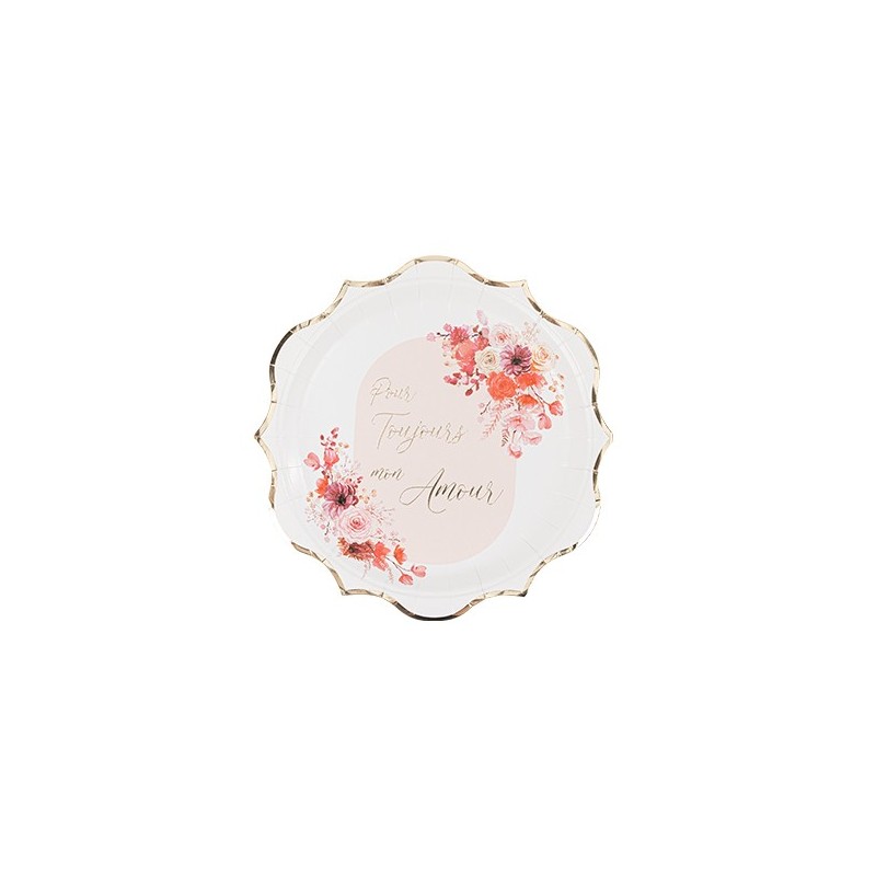 8 Assiettes "Pour Toujours Mon Amour"