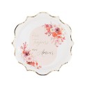 8 Assiettes "Pour Toujours Mon Amour"