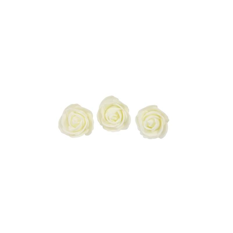 Roses adhésives x6 blanches