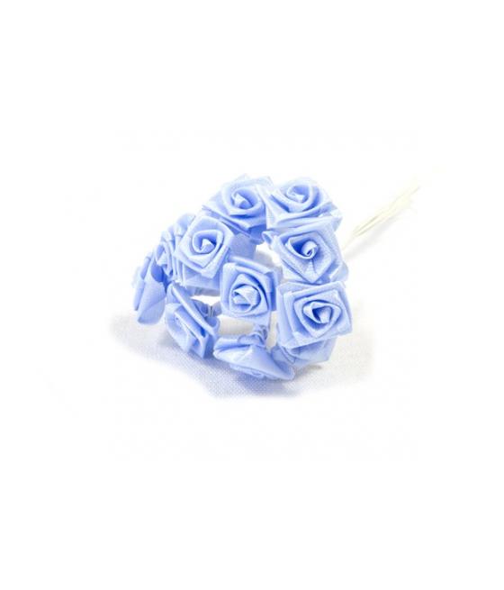 Mini rose satin (x 48) ciel