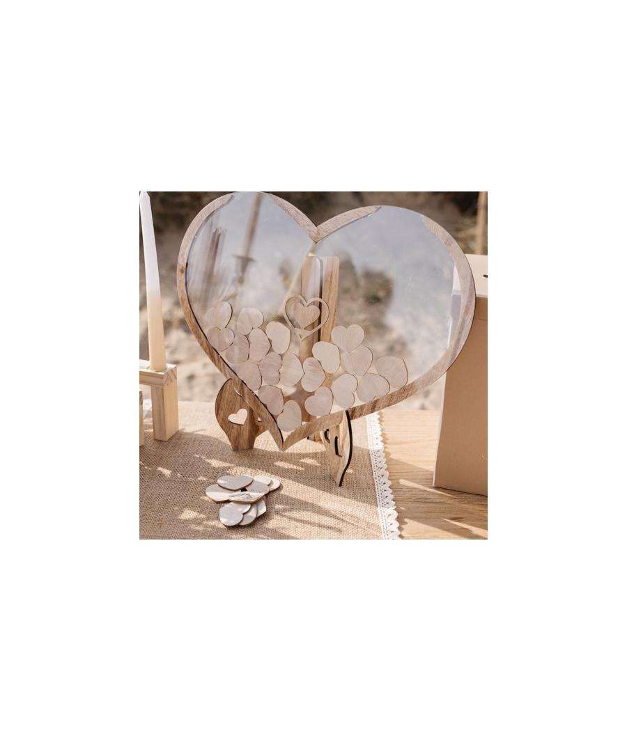 Livre d'Or Cœur Bois et Plexiglas