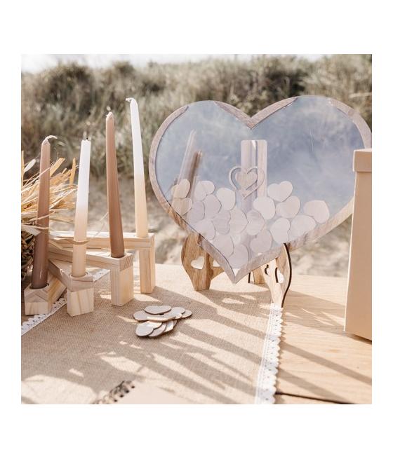 Livre d'Or Cœur Bois et Plexiglas