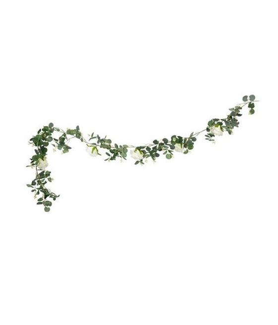 Guirlande d'Eucalyptus et Roses Blanches