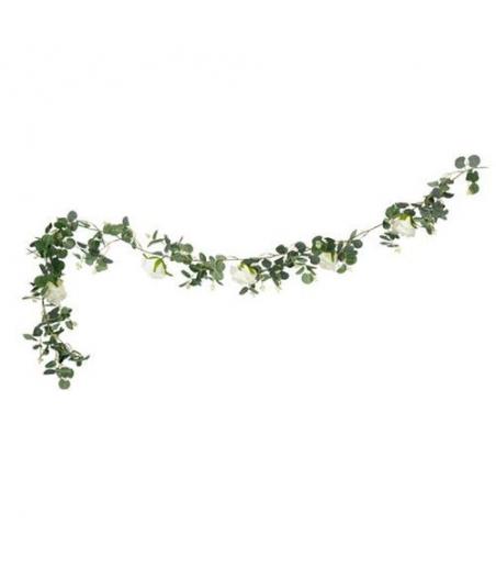 Guirlande d'Eucalyptus et Roses Blanches