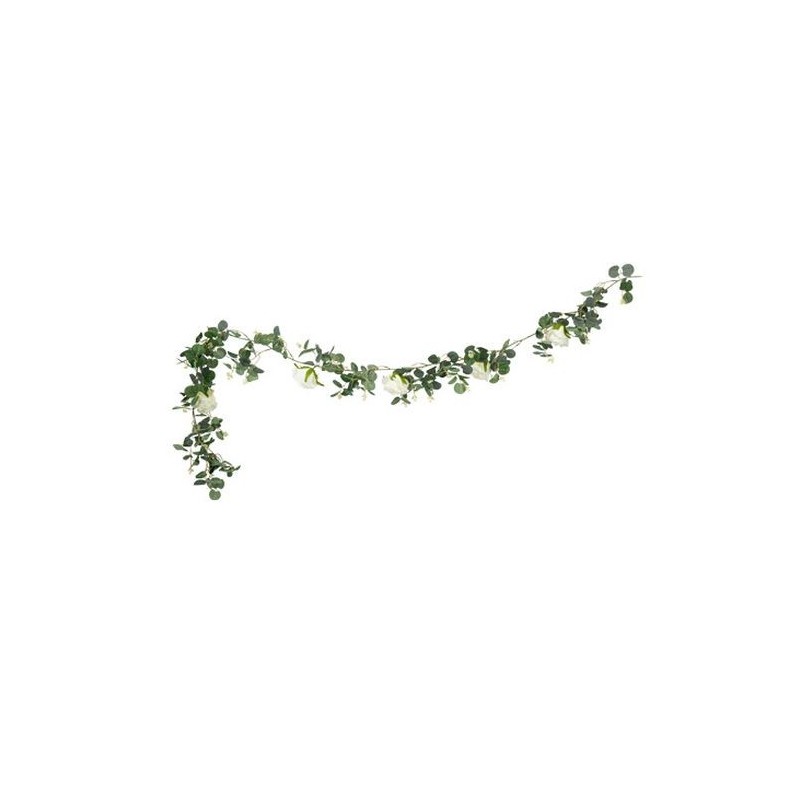 Guirlande d'Eucalyptus et Roses Blanches