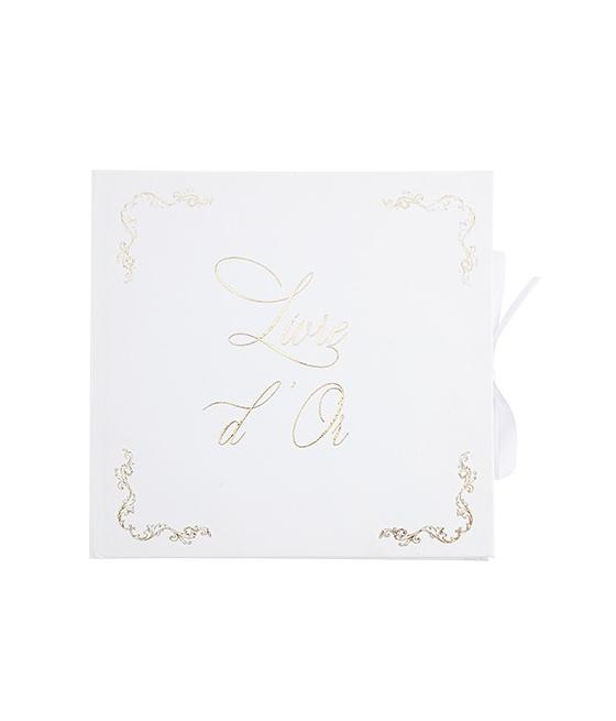 Livre d'Or Vintage Blanc et Or