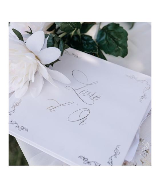 Livre d'Or Vintage Blanc et Or