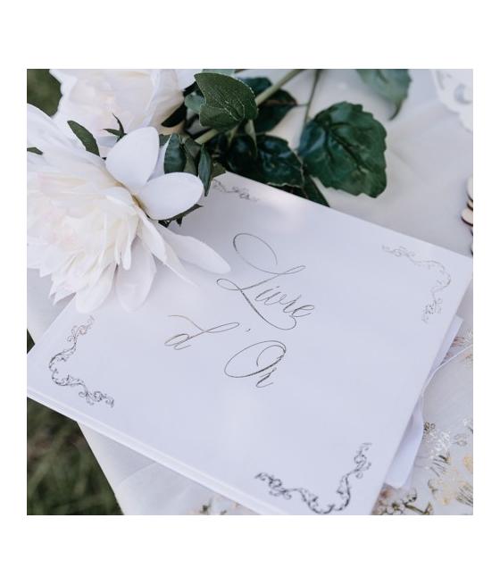 Livre d'Or Vintage Blanc et Or