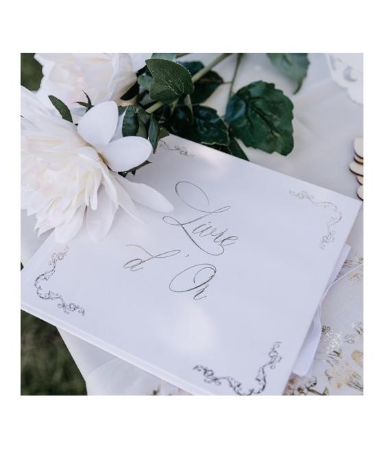 Livre d'Or Vintage Blanc et Or