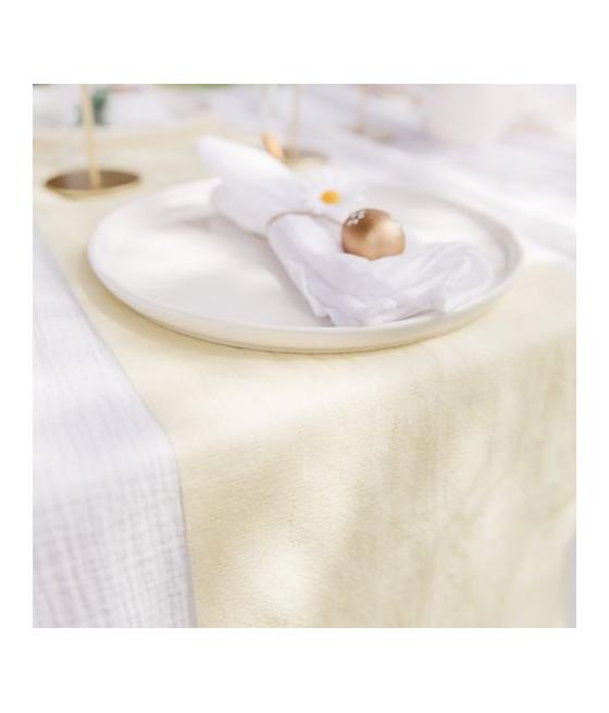 Chemin de Table Tissage Jacquard Jaune