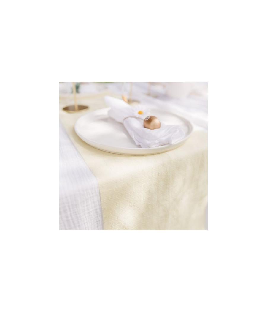 Chemin de Table Tissage Jacquard Jaune