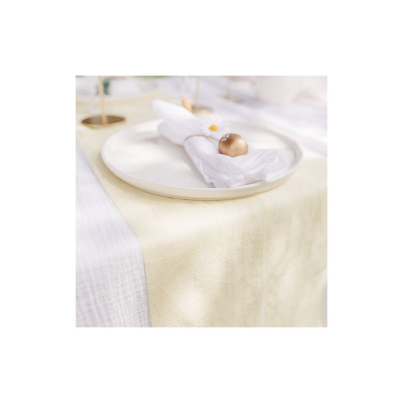 Chemin de Table Tissage Jacquard Jaune