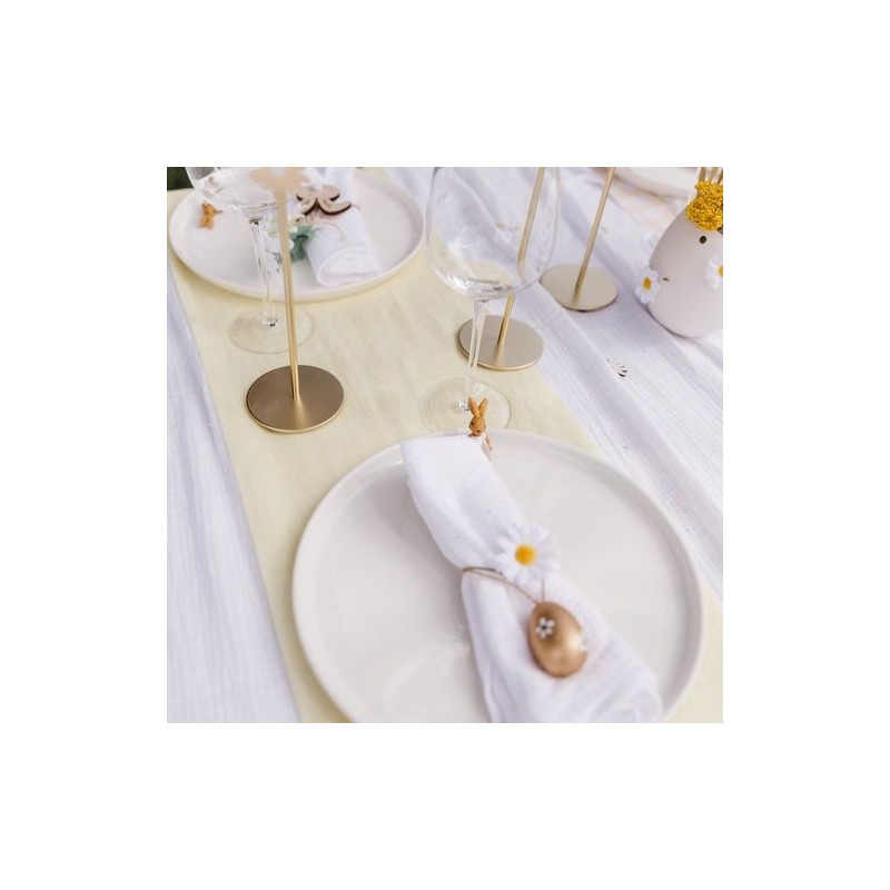 Chemin de Table Tissage Jacquard Jaune