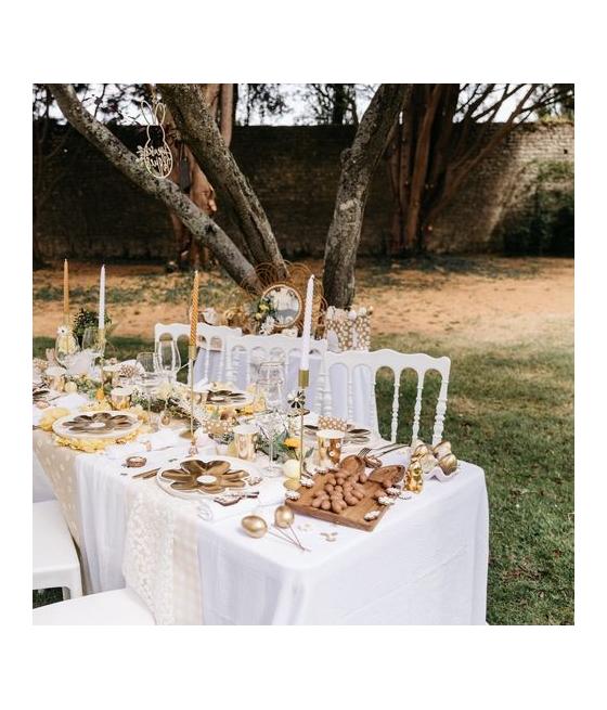 Chemin de Table Tissage Jacquard Jaune