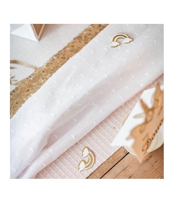 Chemin de Table Plumetis Blanc