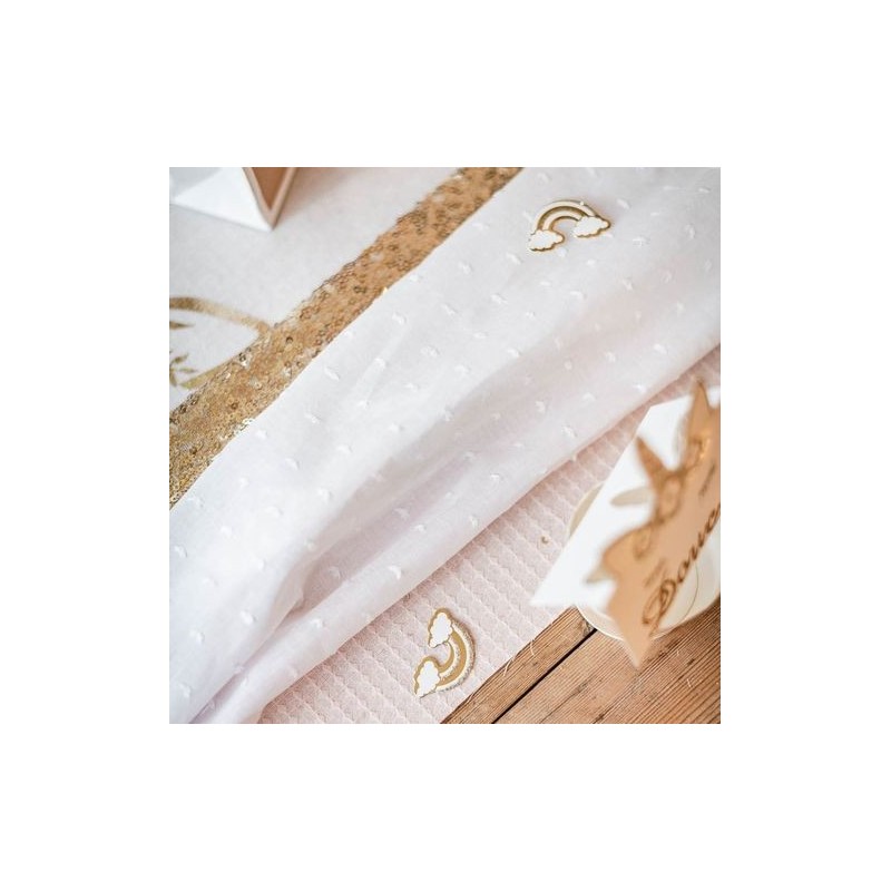 Chemin de Table Plumetis Blanc