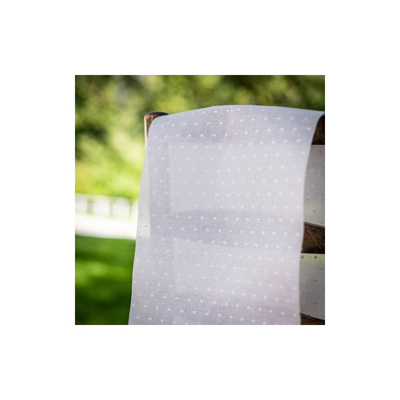 Chemin de Table Plumetis Blanc