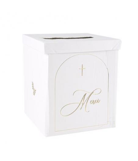 Urne Merci Pureté Blanche et Or