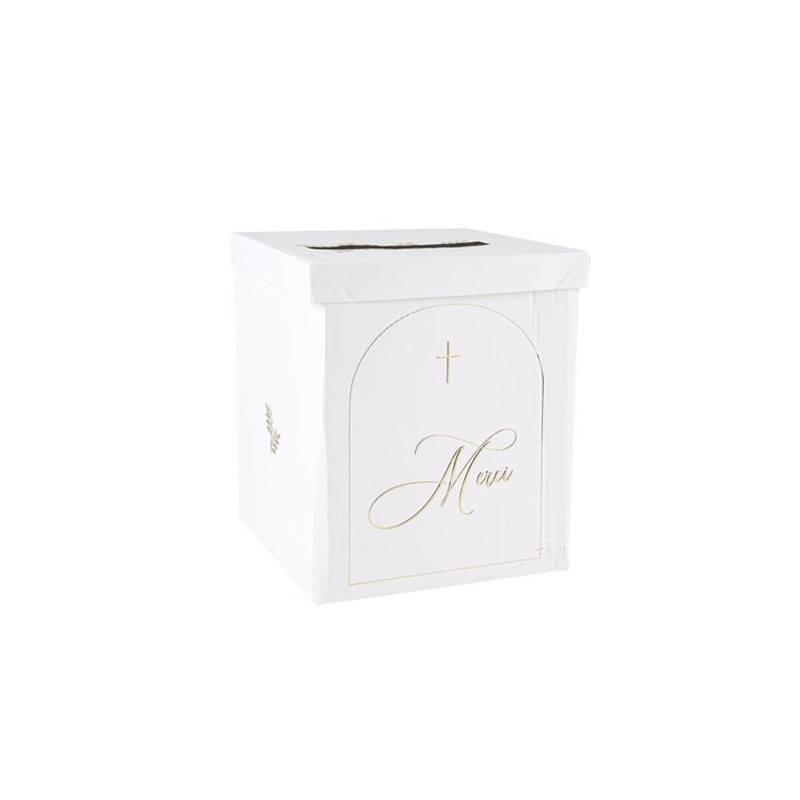 Urne Merci Pureté Blanche et Or
