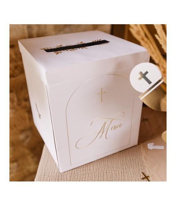 Urne Merci Pureté Blanche et Or