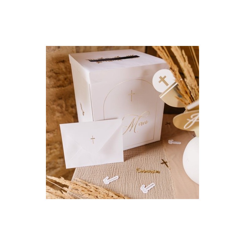 Urne Merci Pureté Blanche et Or
