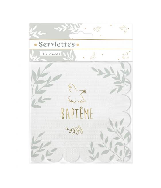 Pack 10 Serviettes Baptême