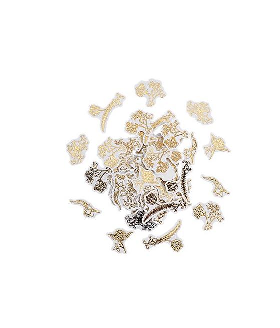 Confettis Vintage Blanc et Or