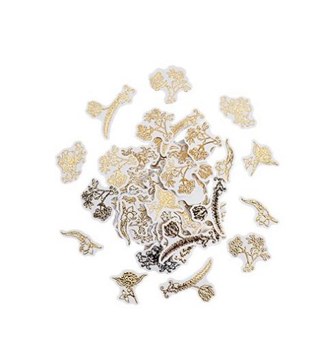 Confettis Vintage Blanc et Or