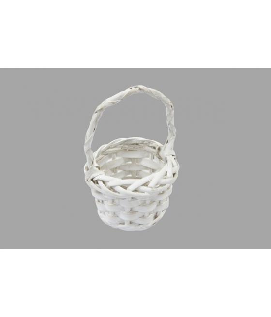 Panier saule rond pm  11.5 CM-Blanc