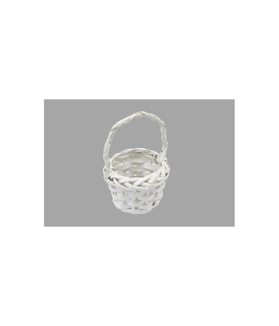 Panier saule rond pm  11.5 CM-Blanc