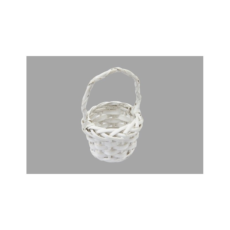 Panier saule rond pm  11.5 CM-Blanc