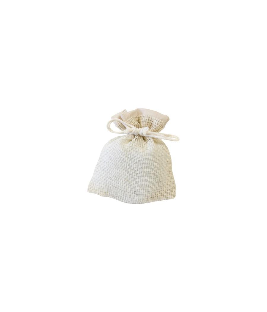 SACHET EN FILET ET BORDURE EN TOILE (x 4)- Article de decoration