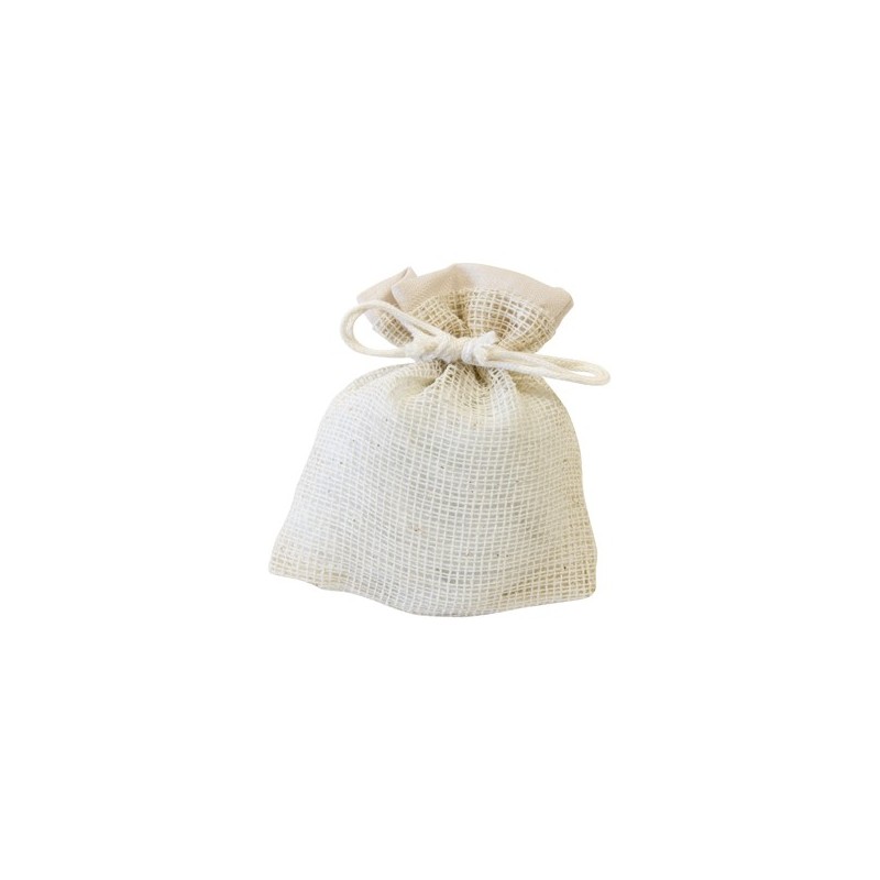 SACHET EN FILET ET BORDURE EN TOILE (x 4)- Article de decoration