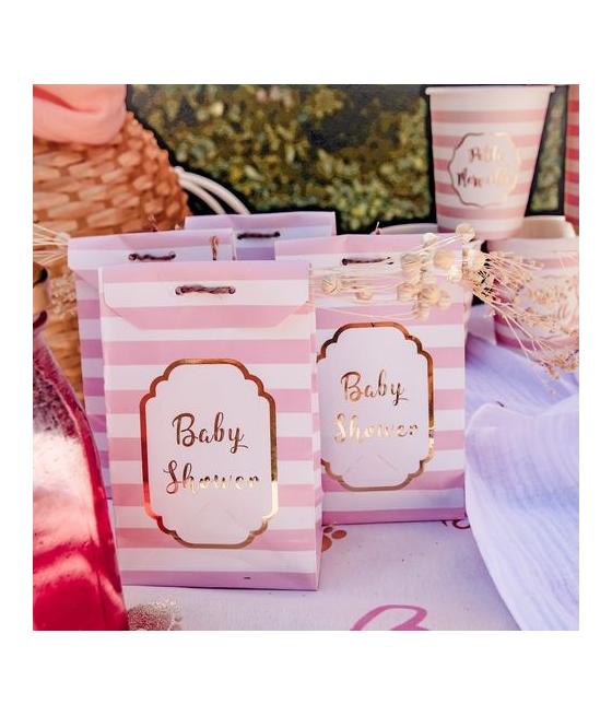 pochettes baby shower rose