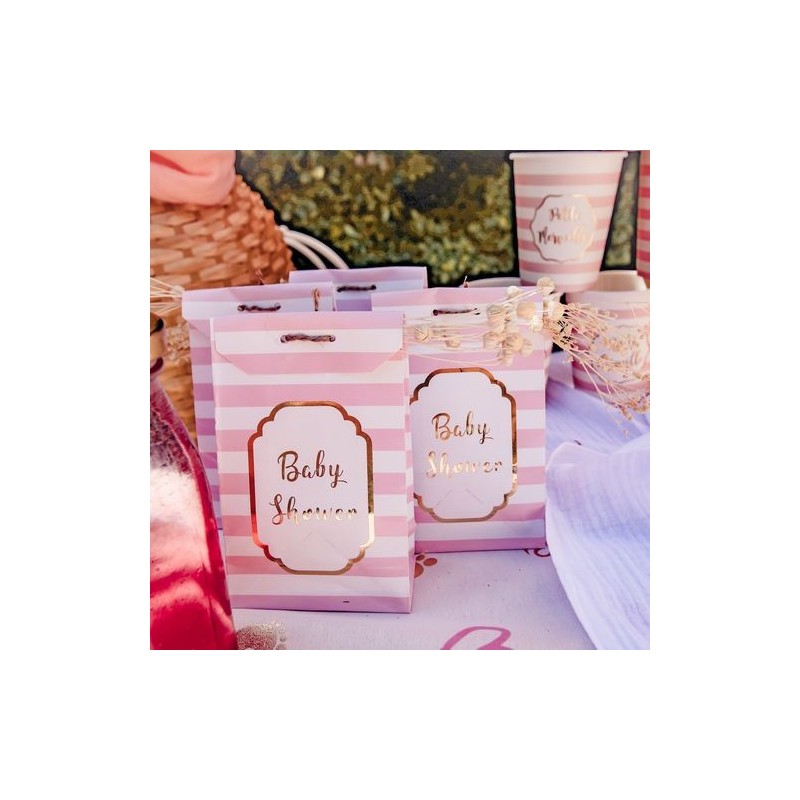 pochettes baby shower rose