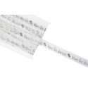 Ruban organza impression métal Vive les mariés 5 m Argent
